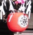 深紅紅色の鮫洲祭り提灯。07.08.12.