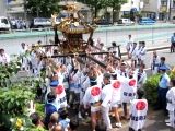 町内神輿宮本の鳥居前での宮入差し上げ。06.09.10.