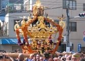 見事大修復の煌びやかな昭和の大神輿。07.08.19.
