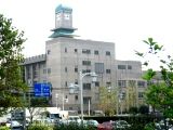 月島第二小学校の勝鬨橋からの全景。04.10.22.
