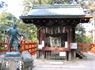 八大神社にある初代一乗寺下り松の古株と近年建立の宮本武蔵の銅像。07.02.07.