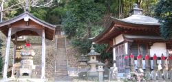 里山に包まれた龍生寺と坐像地蔵。06.02.12.