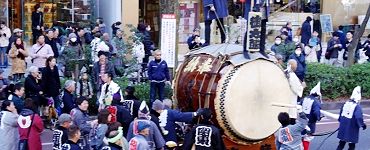 国分寺熊野神社の御太鼓。'15.02.11.