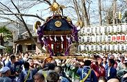 境内でしばらく大神輿を揉む。'10.03.14.