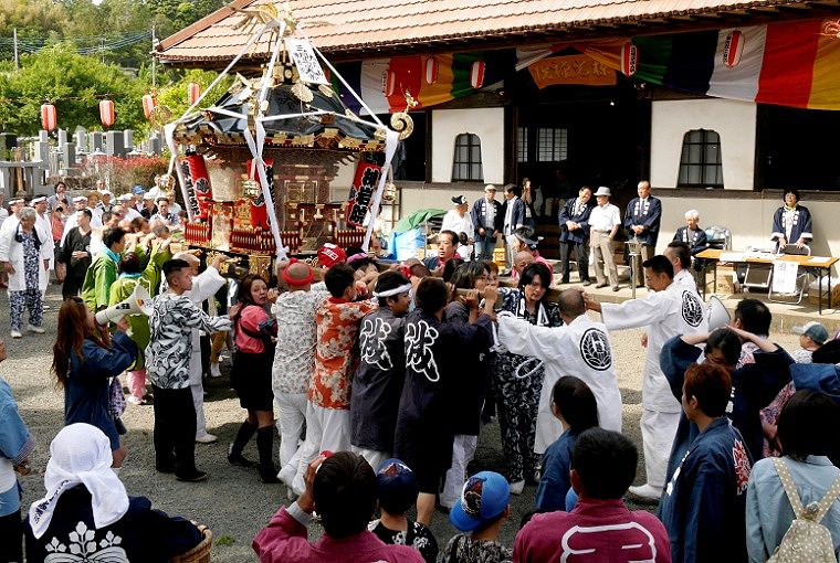 お寺で稀有な棟岩院大神輿。'14.05.18.