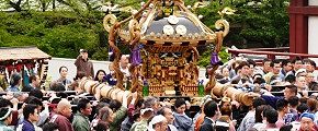 お膝元の芝濱囃子に迎えられる。'14.04.20.