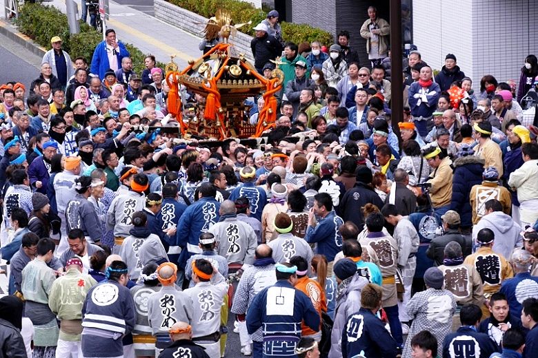 日光街道を荒川へ。'15.01.01.