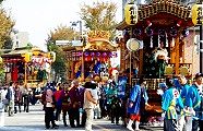 天王森公園から舞台屋台山車が巡行開始。'11.11.13.