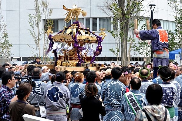 担ぎ手達に木が入る。'13.03.24.