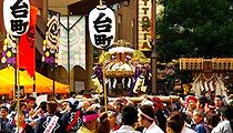 西洋のハロウィン南瓜とたわわな稲穂神輿の共演?09.11.01.