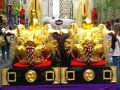 烏森稲荷神社の渡御の守護神の金箔の獅子頭。08.05.05.