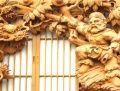 府中本村神社の山車の深堀彫刻の八岐大蛇と素盞鳴尊。08.07.20.