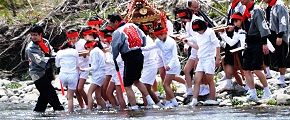 土手からそろりと多摩川へ。'13.04.14.