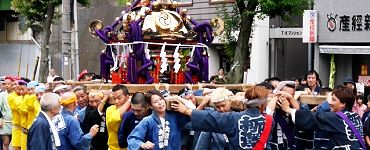 田無町青梅街道を渡御。'14.07.13.