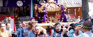 睦による神輿揉み。'14.08.24.