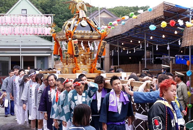 背高宮神輿の神輿揉み。'14.08.31.