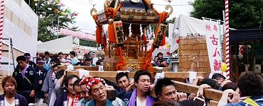 背高宮神輿の宮出し。'14.08.31.