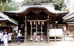 樹木が囲む社殿。'14.10.04.