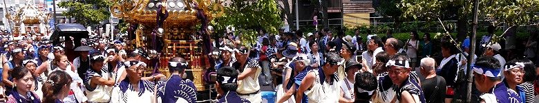 西仲通りへ連合渡御。'15.08.02.