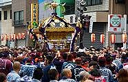 大群衆の掛声のなか突き進む。09.08.09.