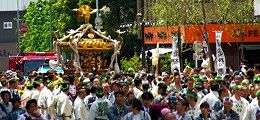 歌舞伎座へと担ぎ出す弥生会が集結。'10.05.03.