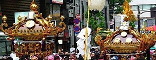 雷電神輿と本社神輿。'10.05.30.