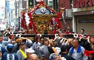 金町末広商店街を渡御。'10.09.19.