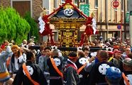 金町末広商店街を渡御。'10.09.19.