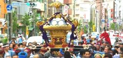 左右に揺れ動く香取神社の宮神輿。08.08.10.