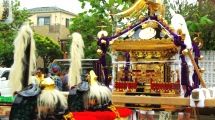4年振りに2時間で組み立てた渡御祭礼用具と宮神輿。08.09.07.