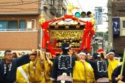 南参道から谷中方面へと巡行。08.09.21.