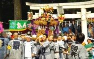 二つの鳥居を潜り参道にでる。08.10.05.