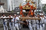 台車で町会引渡し場所へ。'11.09.11.