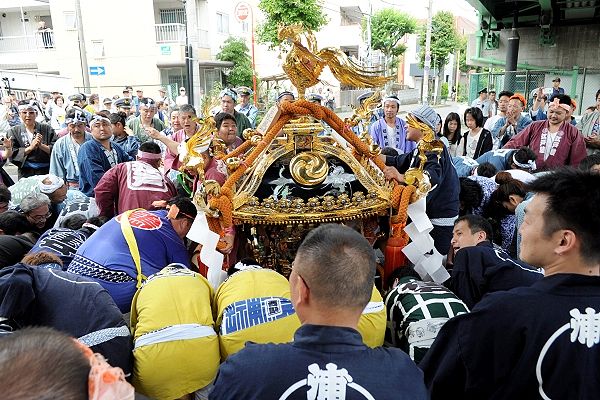 駒札長島の地すりのご披露。'12.06.24.