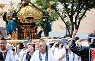 金色に染まる宮神輿。'12.09.02.