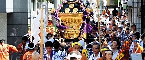 穏田商店街を渡御。'12.09.09.