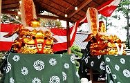 お仮屋の大獅子頭。'12.10.14.