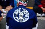 粋な鉢巻と半纏姿。08.05.11.