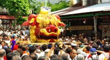 弁財天お歯黒獅子の宮出しです。08.06.07.