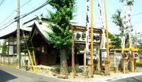 本村神社は神仏習合の名残か竜光寺脇に建つ。08.07.20.