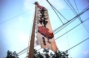 風になびく大幟旗。08.08.03.