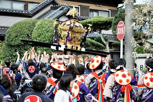 担ぎ手の息合って見事な放り上げ。'12.11.03.