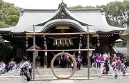 茅の輪と社殿。'13.07.20.