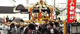 橋本町神輿が八幡神社へご挨拶。'13.07.14.