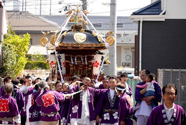 下戸田菅原神社の明治29年建造の宮神輿。'14.04.27.