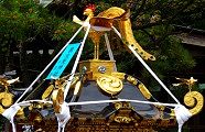 黒屋根に紅色鶏冠の鳳凰。'10.04.29.