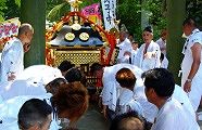 神輿を地面すれすれに大きく振る。'10.07.22.