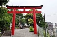 丘上の朱塗りの鳥居。'11.06.05.